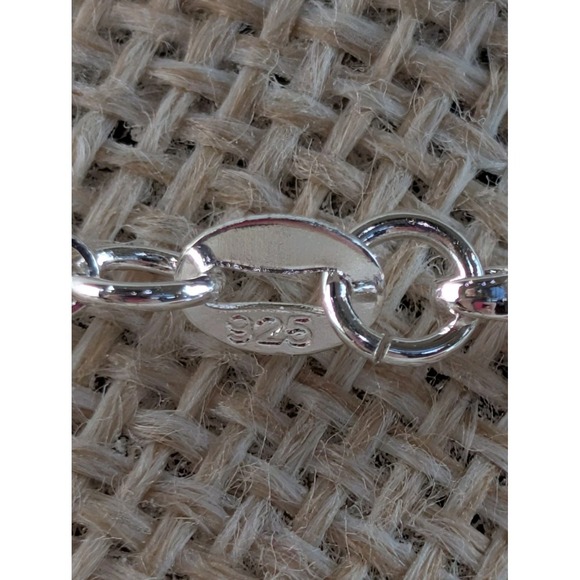 Sterling Silver Jasper Onyx Modern Circle Pendant Necklace 925 Artisan 24" - Picture 6 of 7